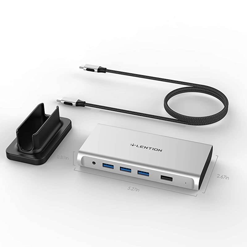 USB C Docking Station with 100W Power PassThrough 4K HDMI Gigabit Ethernet USB 30 USB 20 and Aux Adapter Compatible 20202016 MacBook Pro New Mac AirSurface More CBD53 Silver