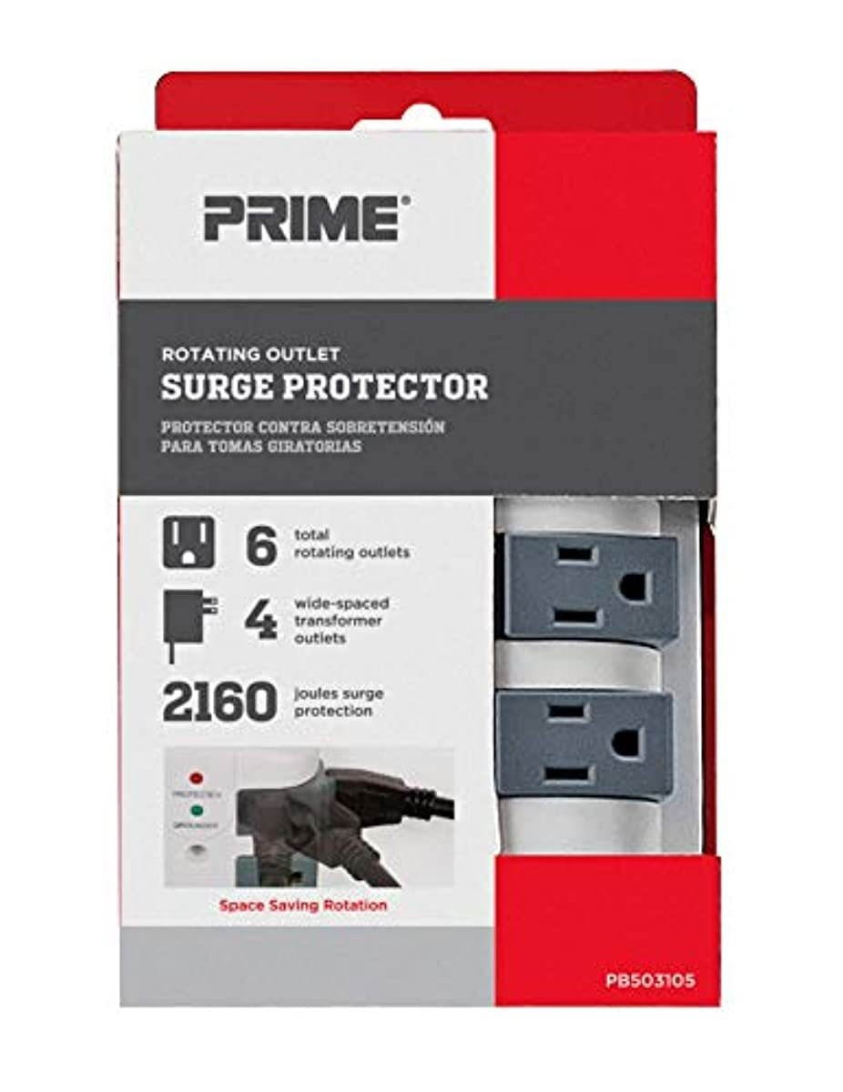 Prime Wire & Cable PB503105 6-Outlet 2160J Swivel Surge Tap, White