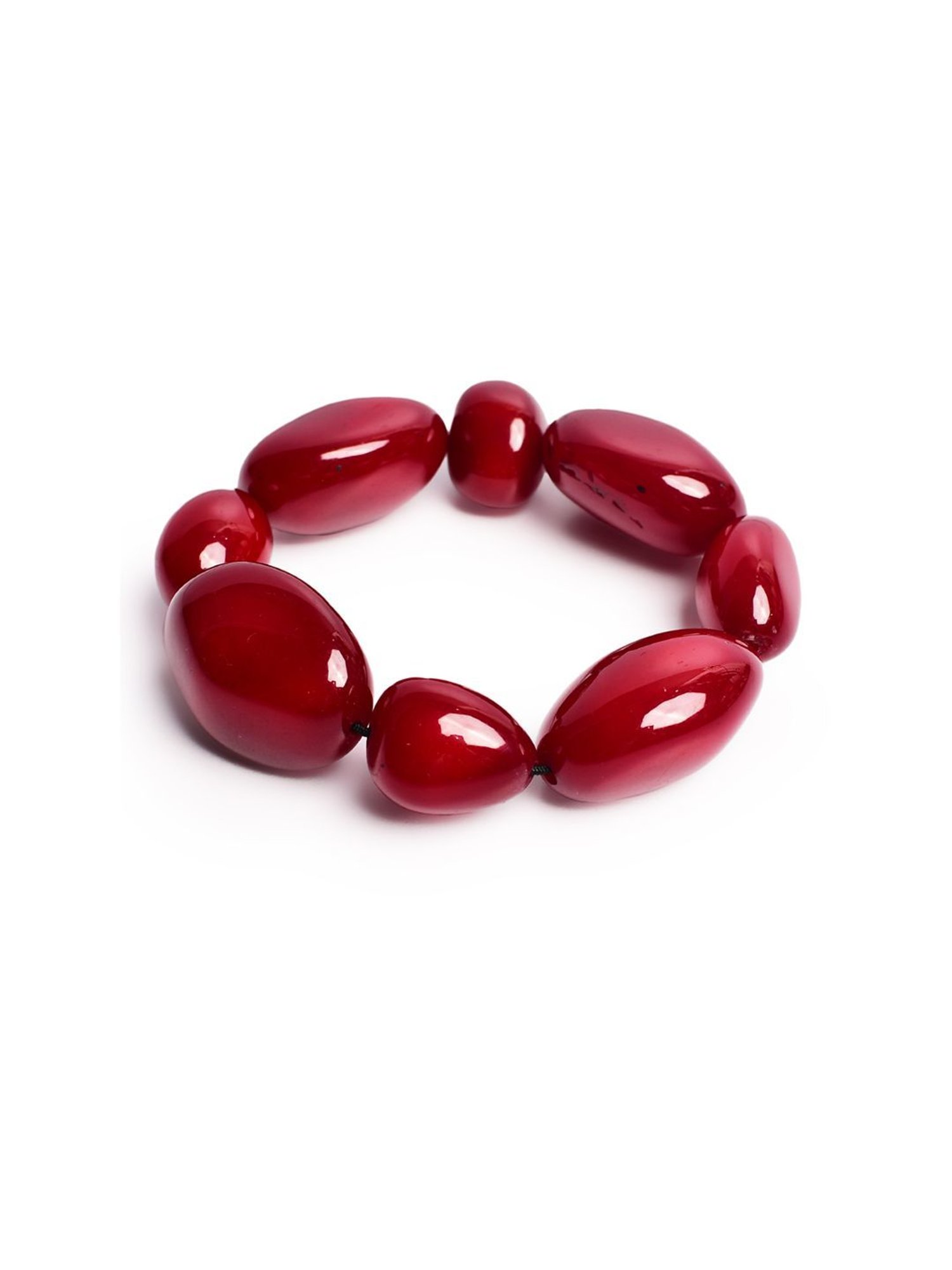 IMLI STREET Maroon Artificial Stone Stretchable Bracelet for Women