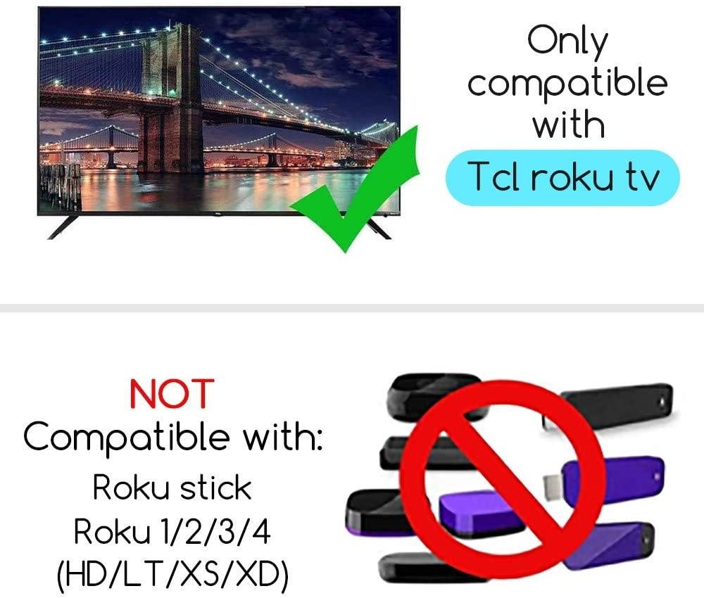 Bedycoon Pack of 2 Remote Control Compatible with TCL Roku TV Smart TV RC280 55UP120 55us57 55S401 32S3850 40FS3800 48FS3700 32S3800 48FS4610R with HULU VUDU Key 2017 2018 TCL tv roku,and Batteries