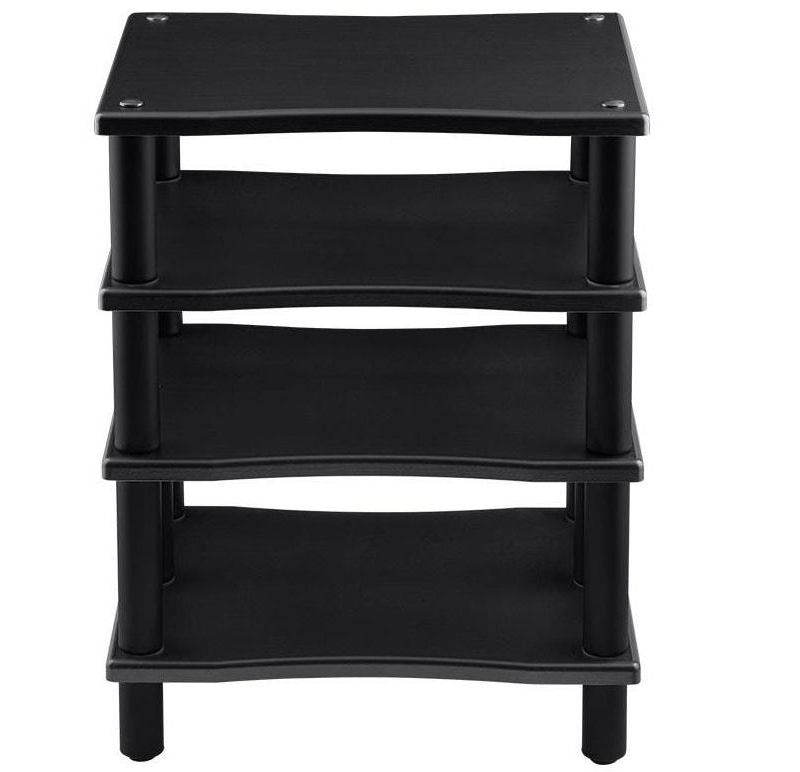 Monolith 4 Tier Audio Stand XL - Black, Open Air Design, Each Shelf Supports Up to 75 lbs., Perfect Way to Organize AV Components