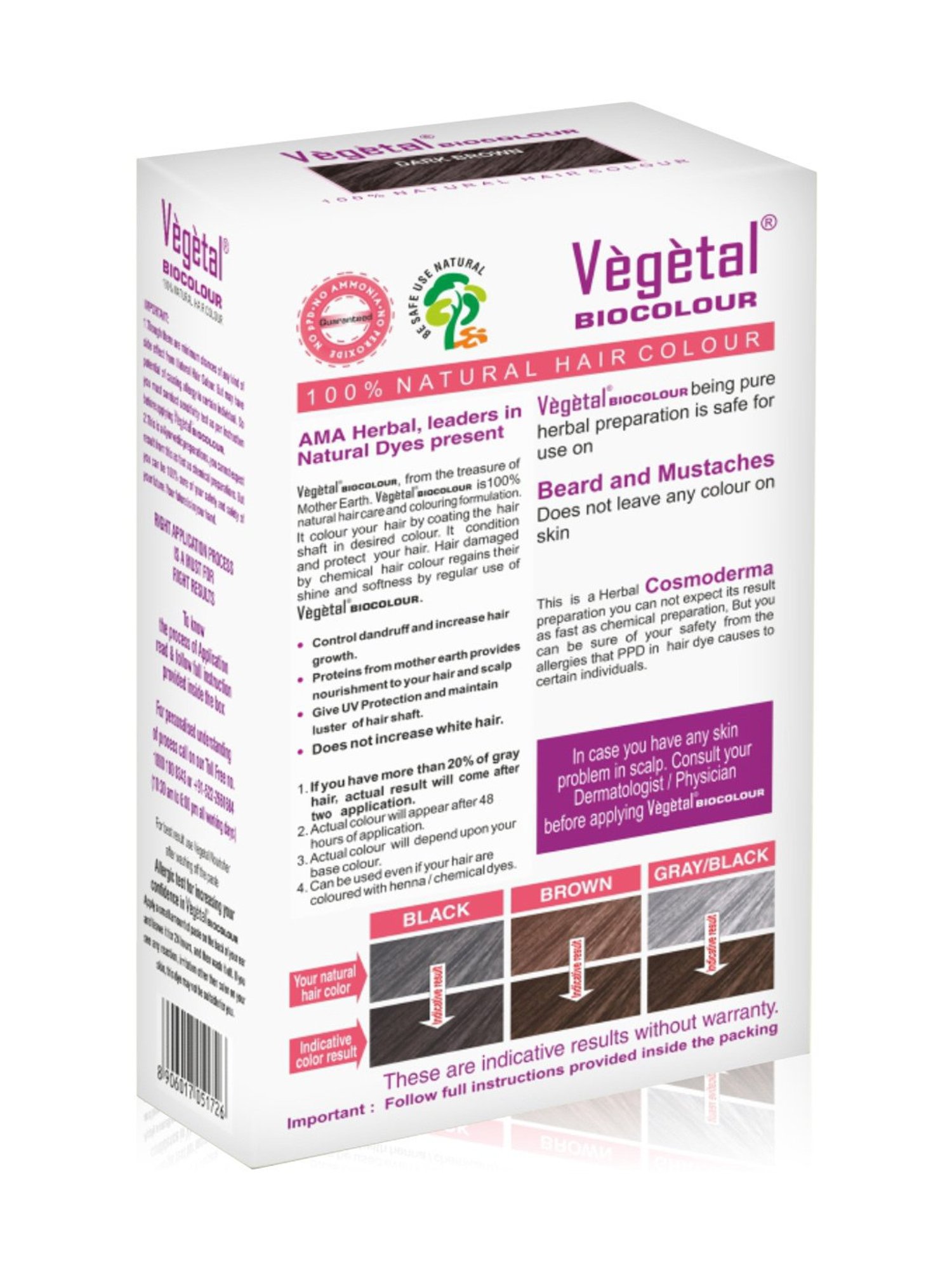 Vegetal Hair Bio Color Dark Brown - 25 gm