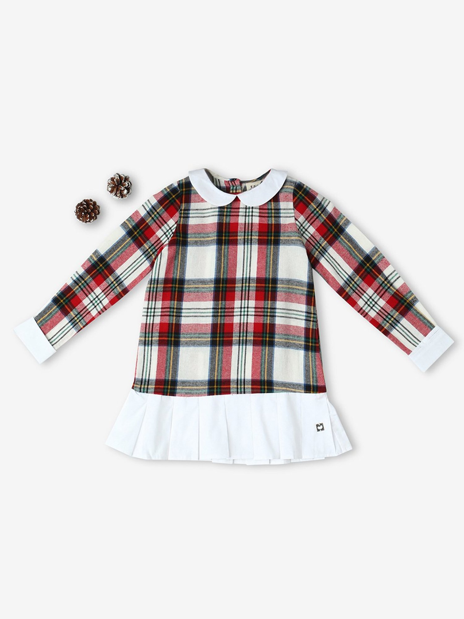 Ed-a-Mamma Kids Multicolor Checks Full Sleeves Dress