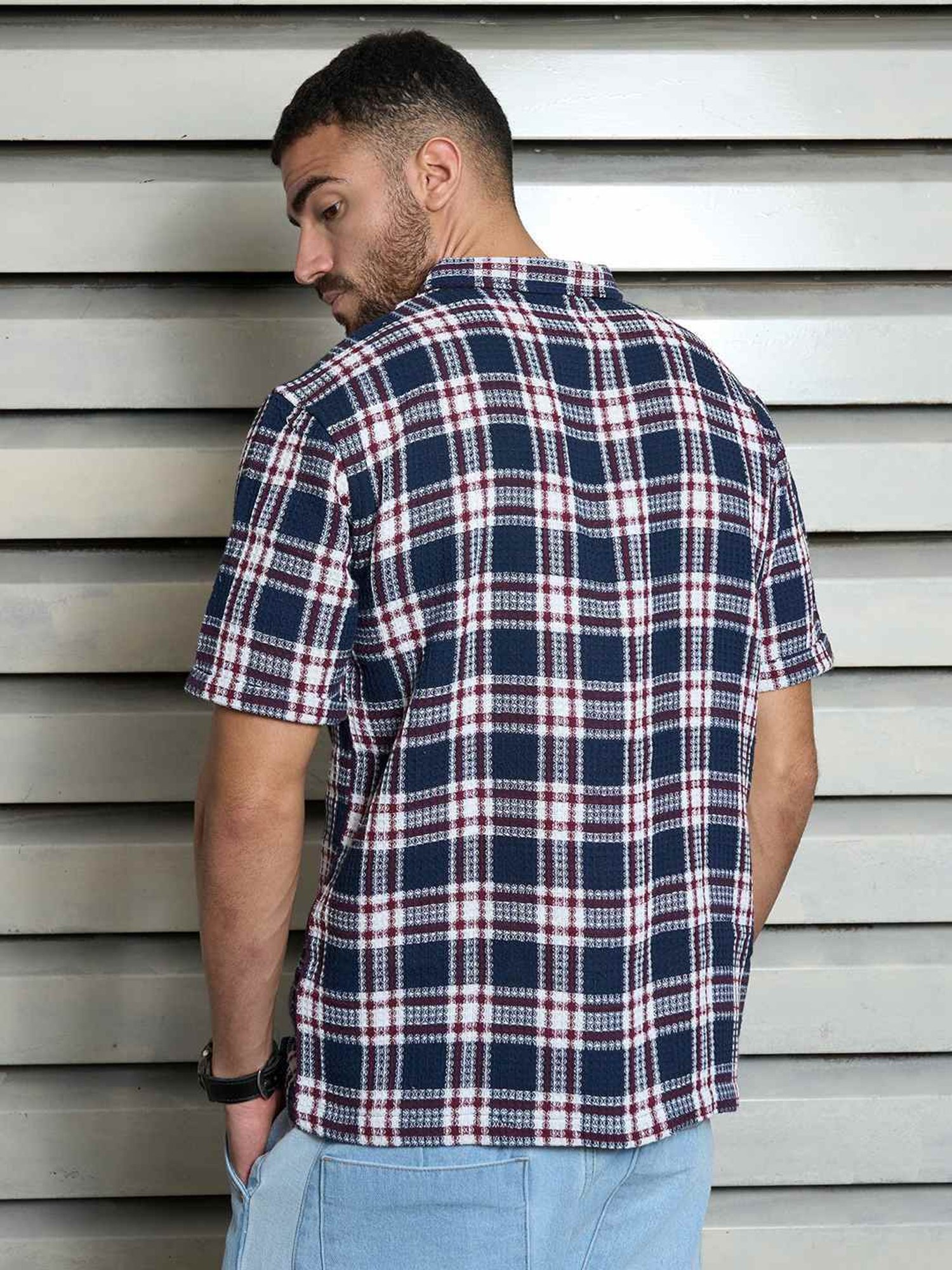 High Star Multi Cotton Regular Fit Checked Shirt