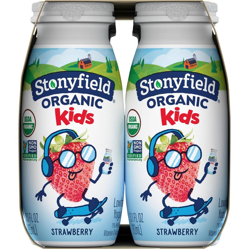 Stonyfield Organic Kids' Strawberry Yogurt Smoothies - 12pk/3.1 fl oz Bottles