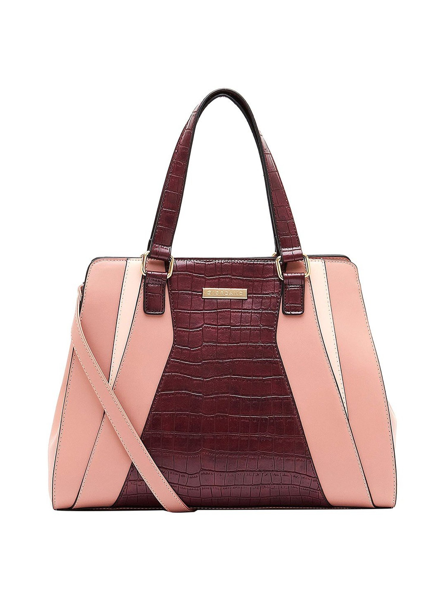 Giordano Blossoms 2020 Pink Textured Medium Handbag