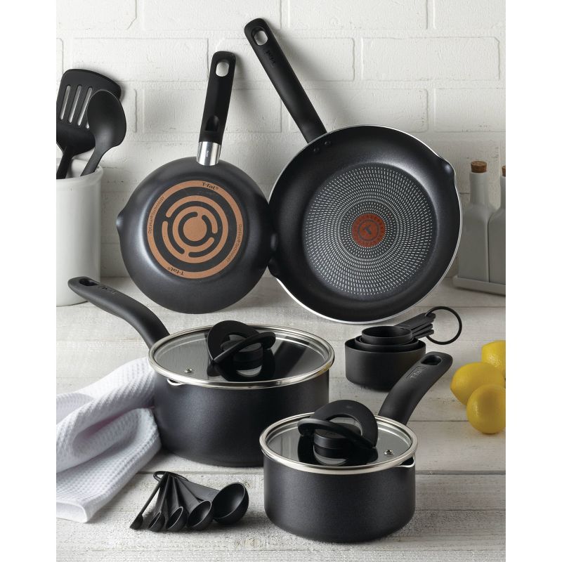 T-fal Simply Cook Nonstick Cookware, Stackable 10pc Set, Black