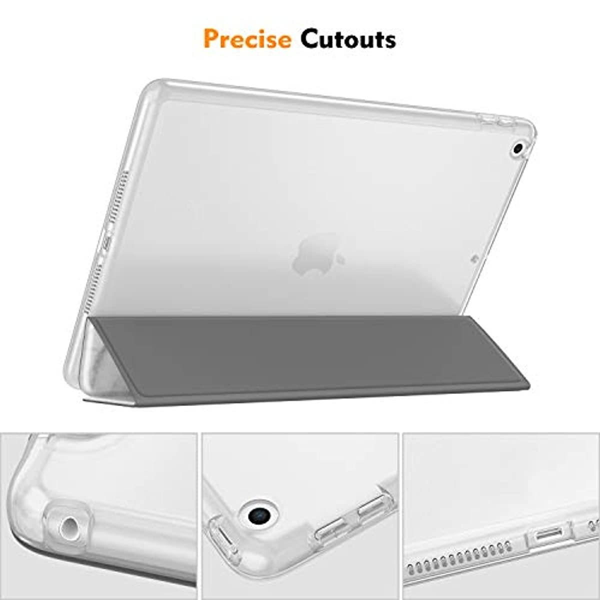 Fintie SlimShell Case for New iPad 8th Gen (2020) / 7th Generation (2019) 10.2 Inch - Soft TPU Protective Stand Back Cover, Supports Auto Wake/Sleep, Marble White