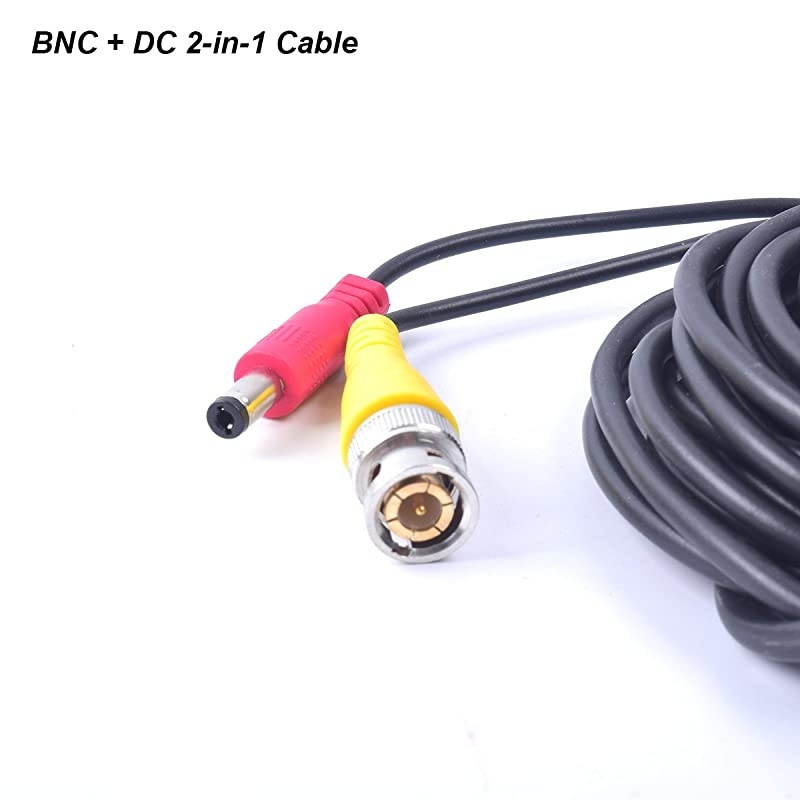 50 Feet  AllinOne BNC Video Power DC Extension Cable for CCTV Security Camera Home Surveillance ClosedCircuit TV System