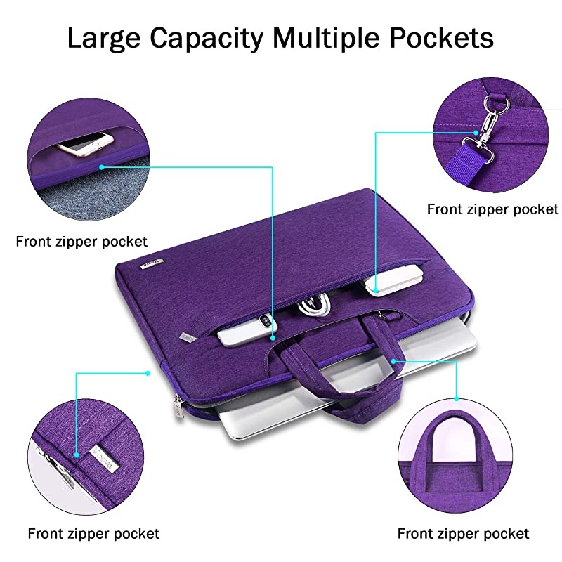 Laptop Bag Case 17 17.3 inch with Shoulder Strap,Waterproof Women Computer Carrying Sleeve Cover Compatible with New Razer Blade Pro,HP ENVY Laptop,ThinkPad P72,Dell ASUS Notebook,Violet
