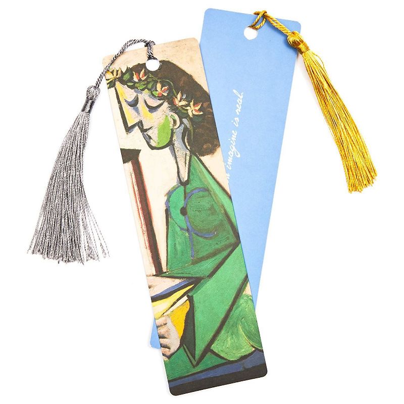 24-Count Bookmarks, Picasso Art Cardstock Page Markers with Tassel, 7"x2"