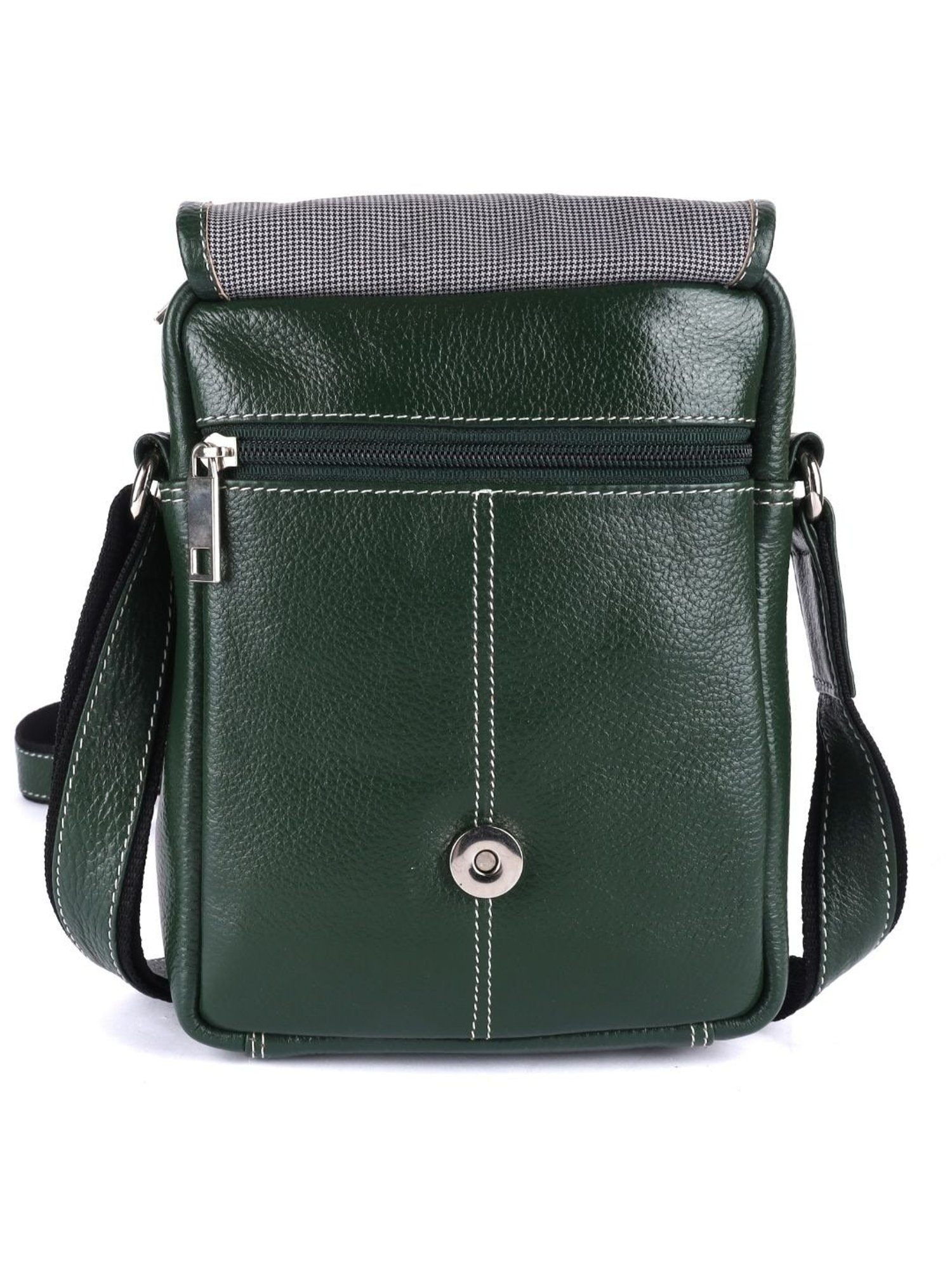 HiLEDER Green Textured Small Leather 5.5 inch Cross Body Bag
