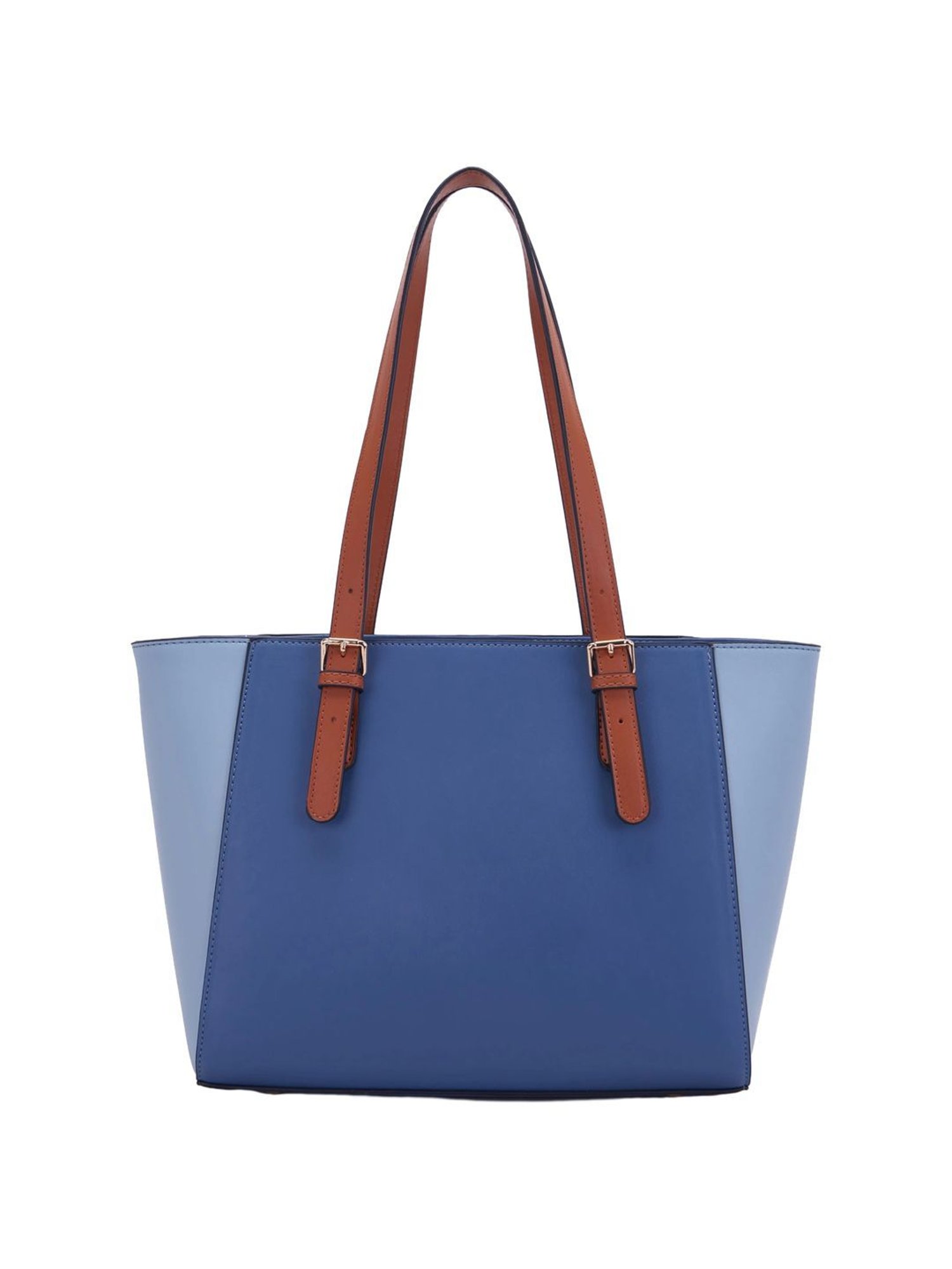 Giordano Blue Color Block Medium Tote Handbag
