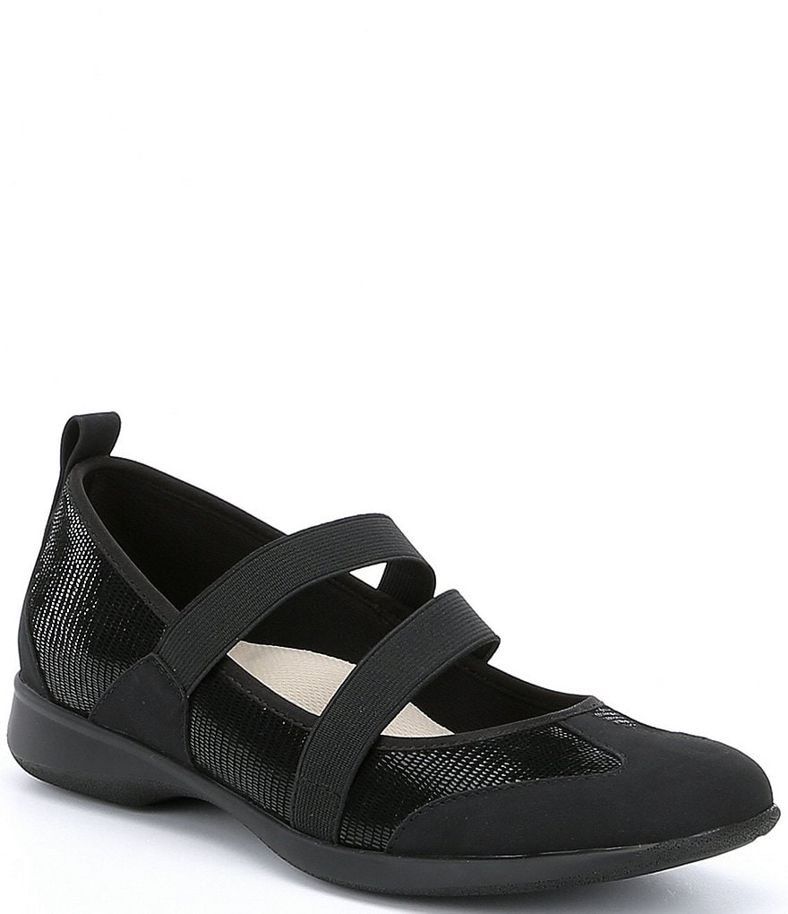 Trotters Josie Mary Jane Suede and Lizard Embossed Slip-On Shoes