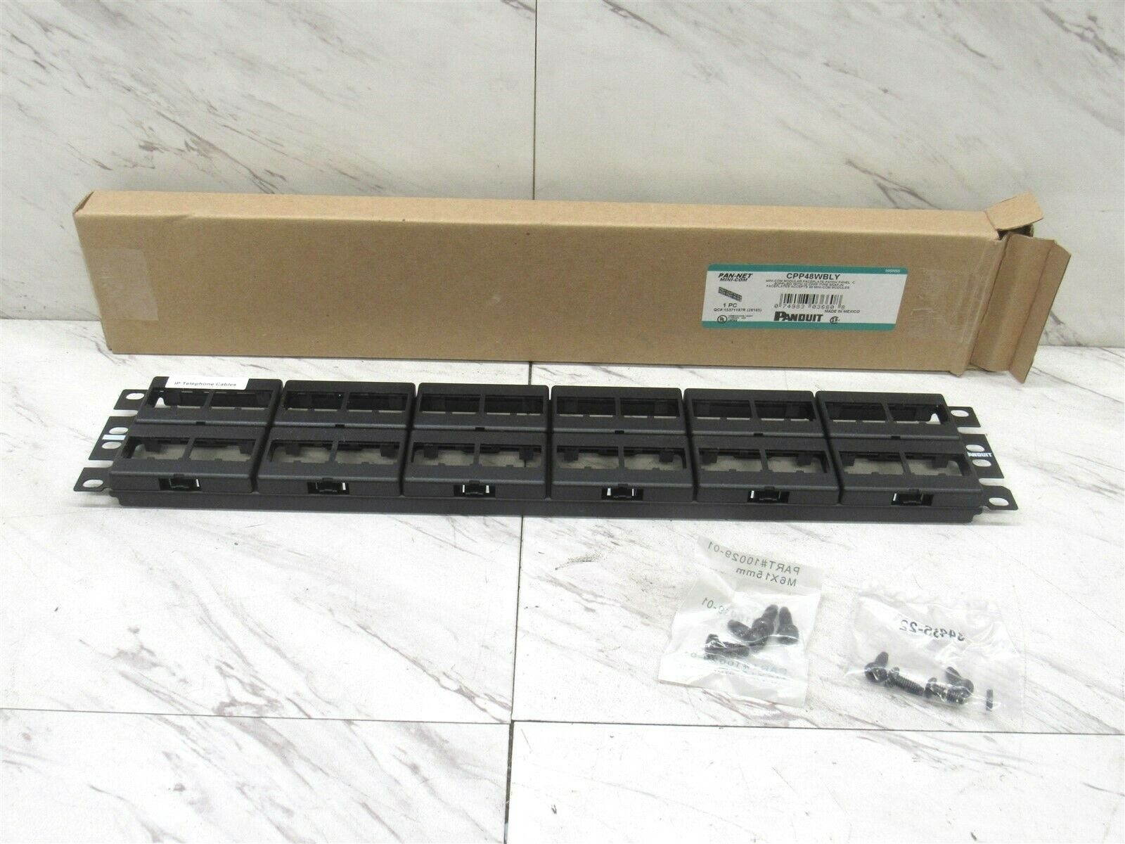 Panduit CPP48WBLY 48 Port Flat Patch Panel Black