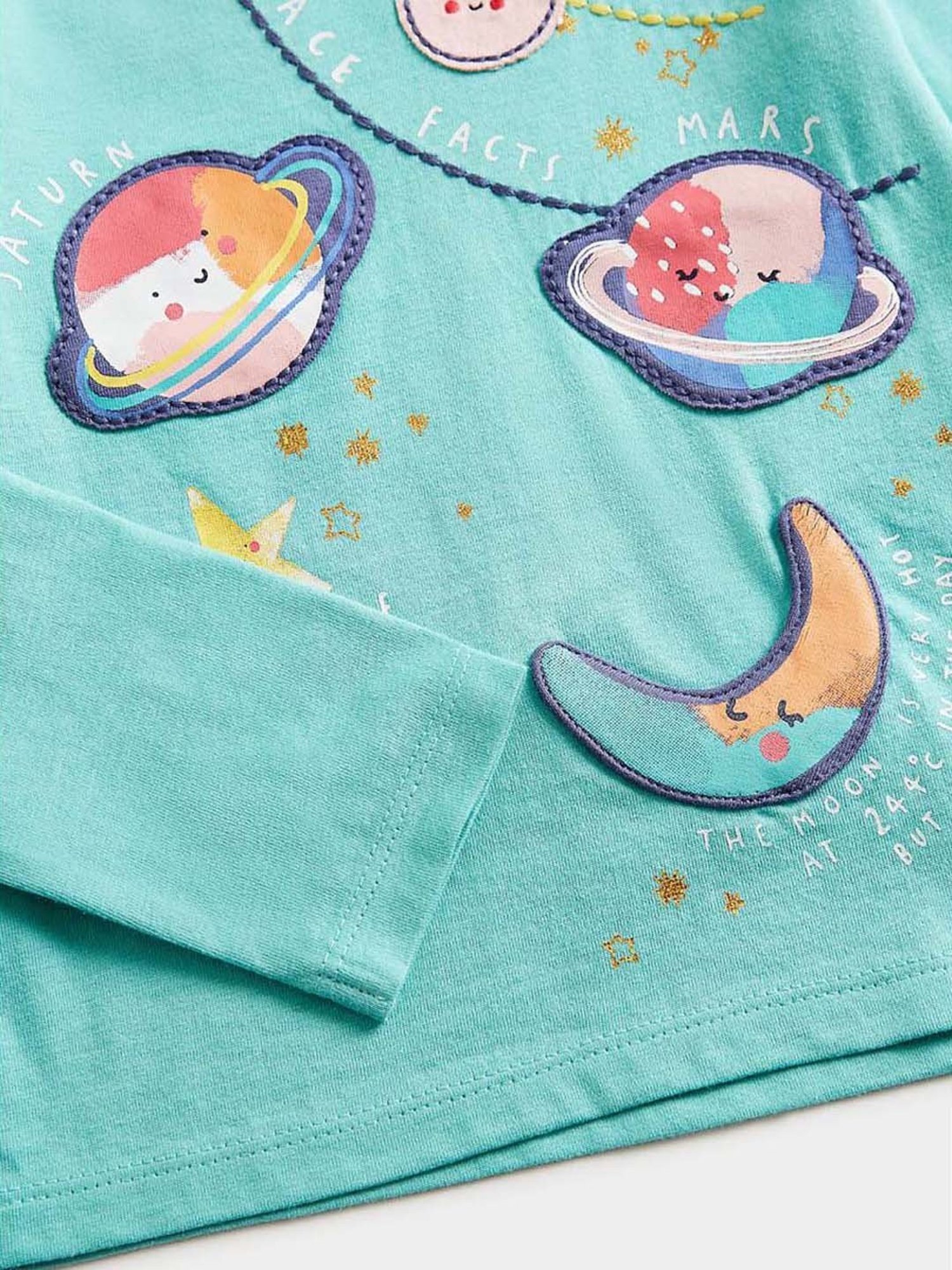 Mothercare Kids Blue Cotton Applique Full Sleeves Top