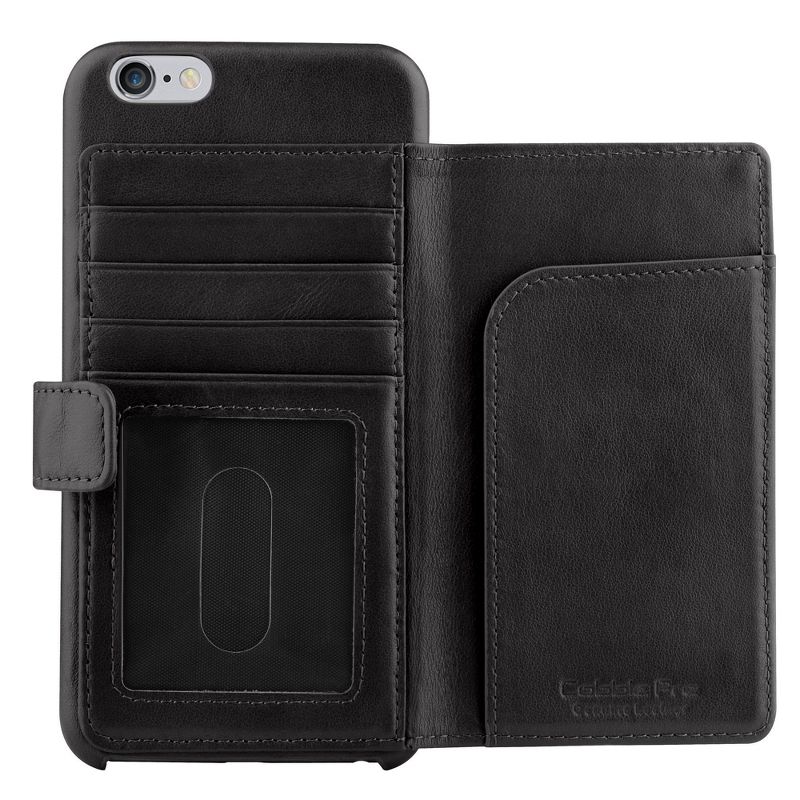 Cobble Pro Genuine Leather Wallet Case for iPhone 6 Plus / 6S plus, Black