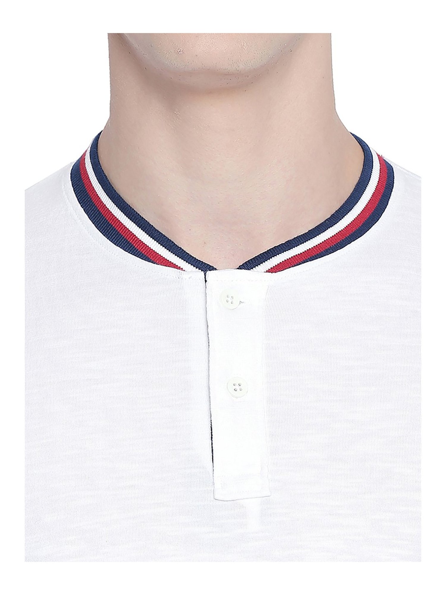 Basics White Henley T-Shirt