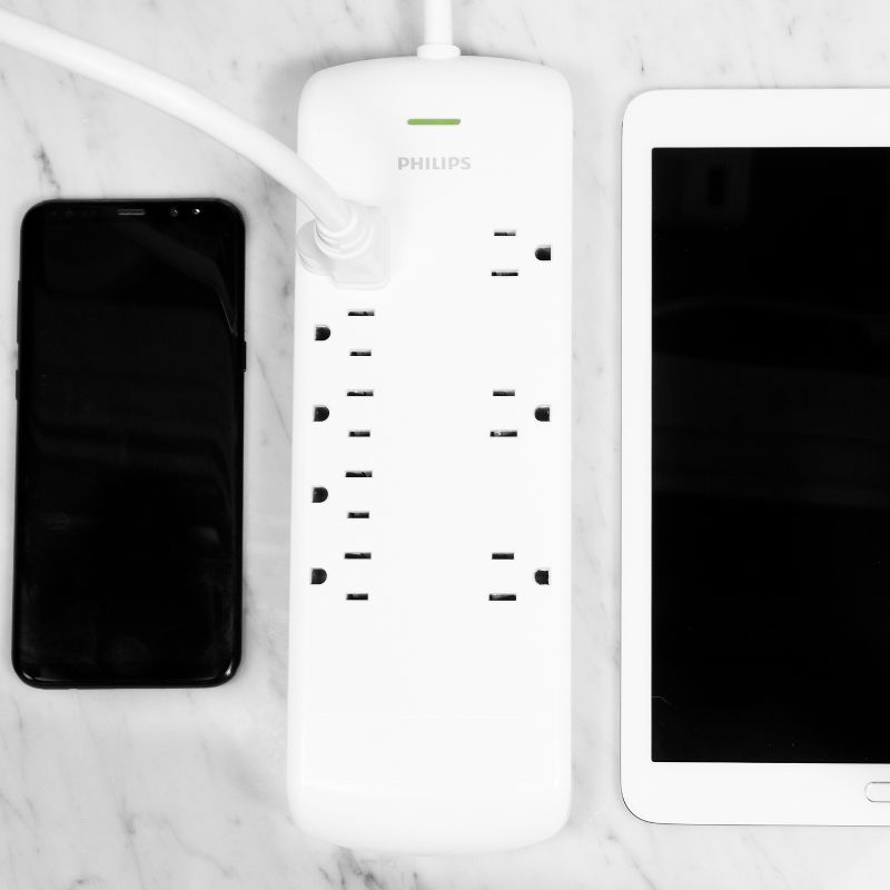 Monoprice 2 Outlet Surge Protector Wall Tap with 2 USB Charging Ports 3.4A, 450 Joules, White