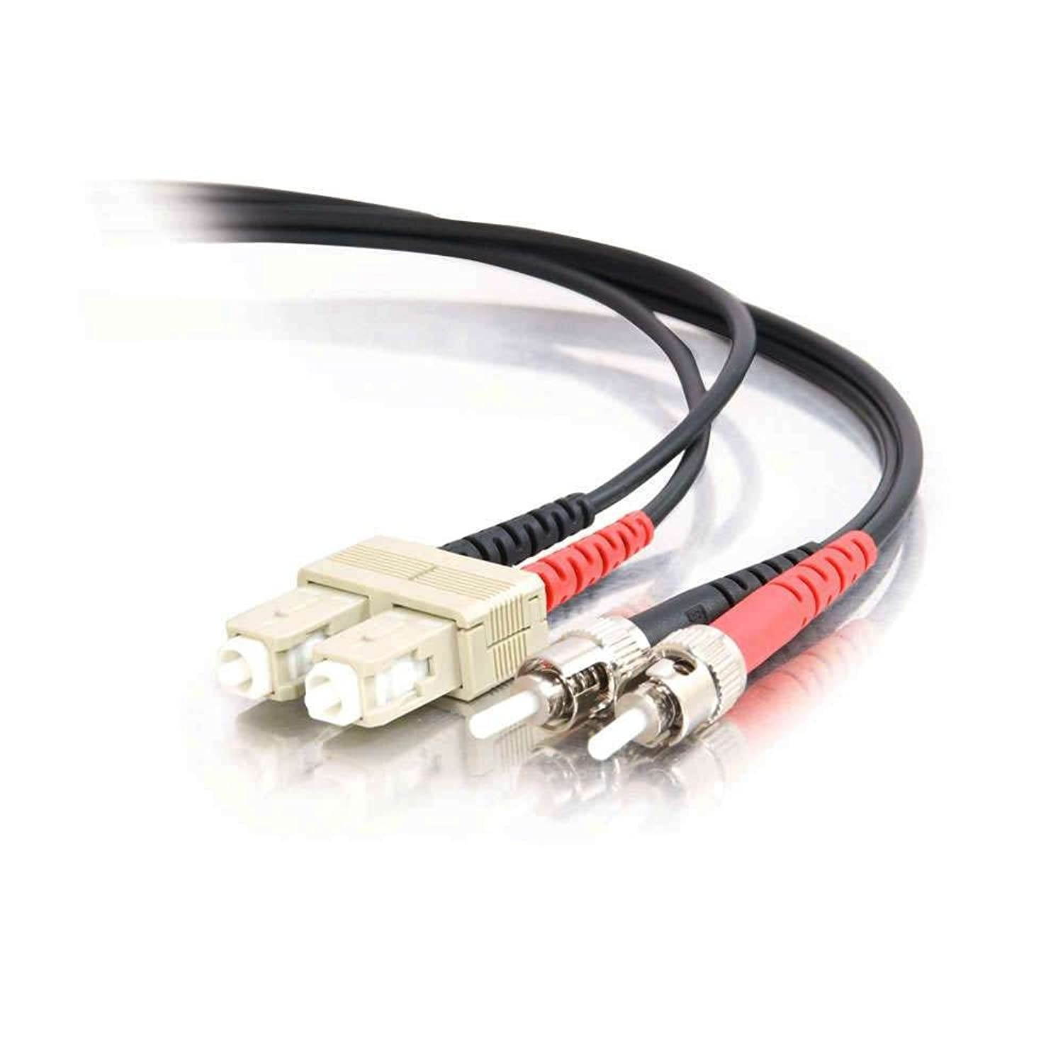 C2G/Cables to Go 37581 SC/ST Plenum-Rated Duplex 50/125 Multimode Fiber Patch Cable (2 Meter, Black)