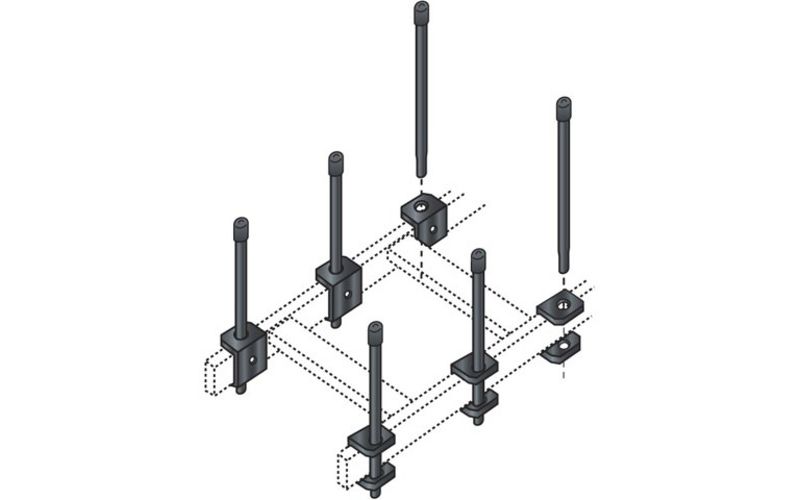 ladder rack cable retaining post - black