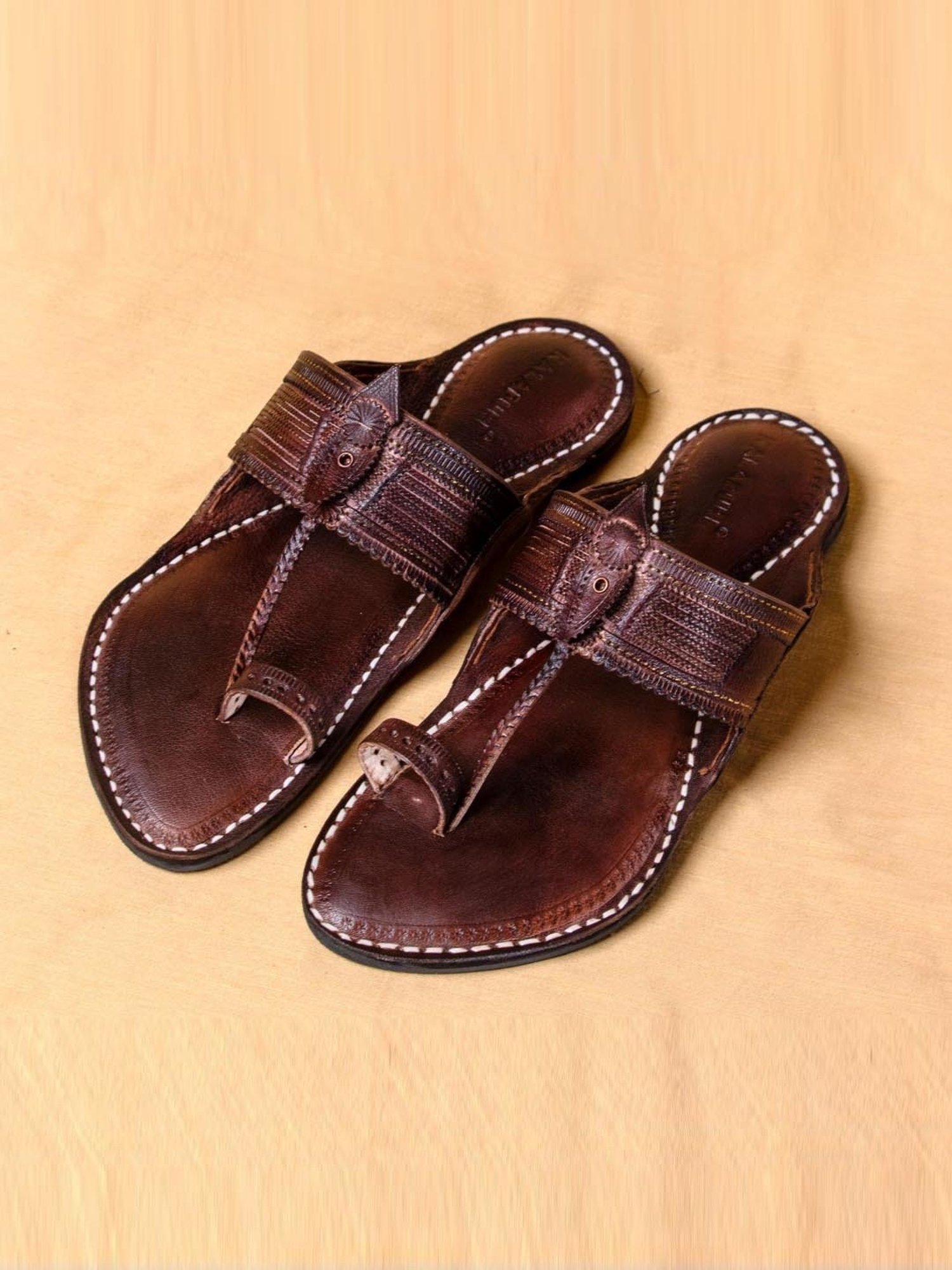 Kalapuri Men's Brown Kolhapuri Sandals
