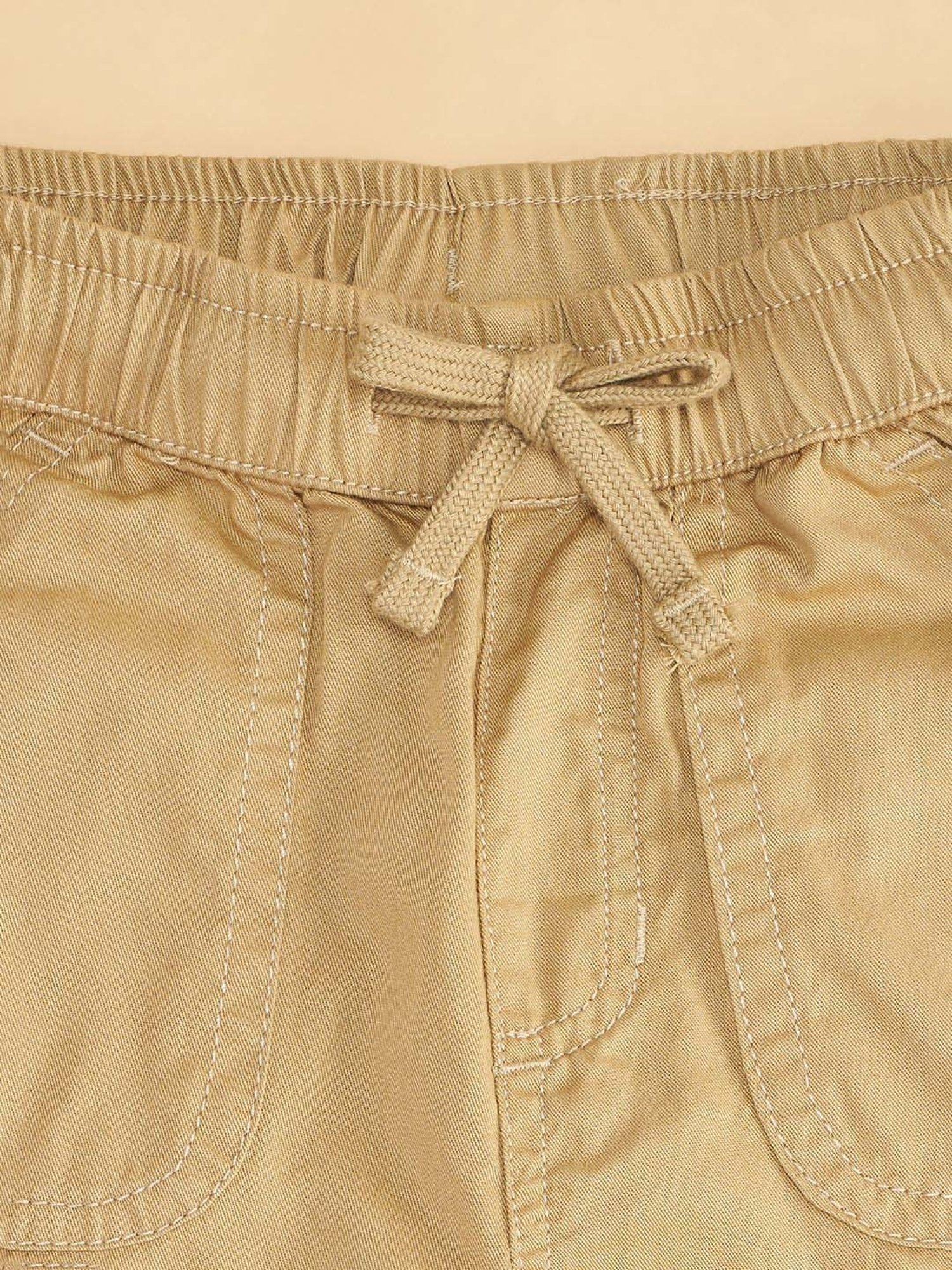 Pantaloons Baby Kids Beige Cotton Regular Fit Trousers