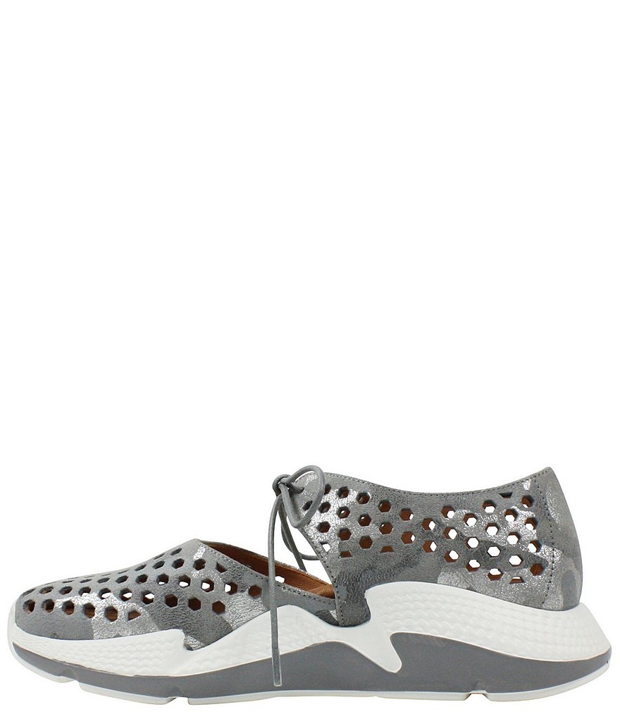 L'Amour Des Pieds Himar Perforated Metallic Leather Sneaker