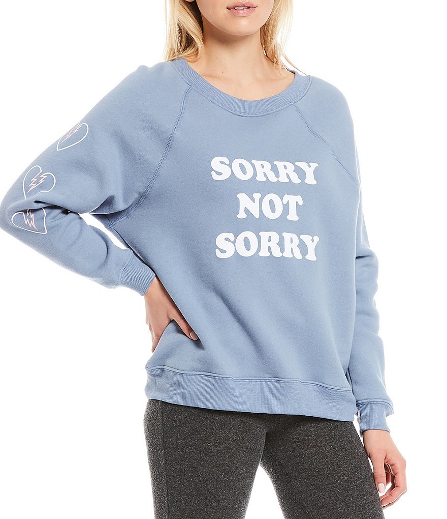 WILDFOX Crew Neck Sommers Sorry Not Sorry Knit Sweatshirt