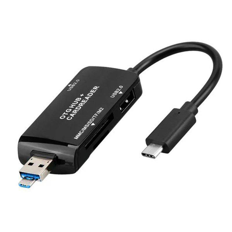 USB-C Type C / USB 2.0 / Micro USB TF Micro SD & SD & MS & OTG Card Reader