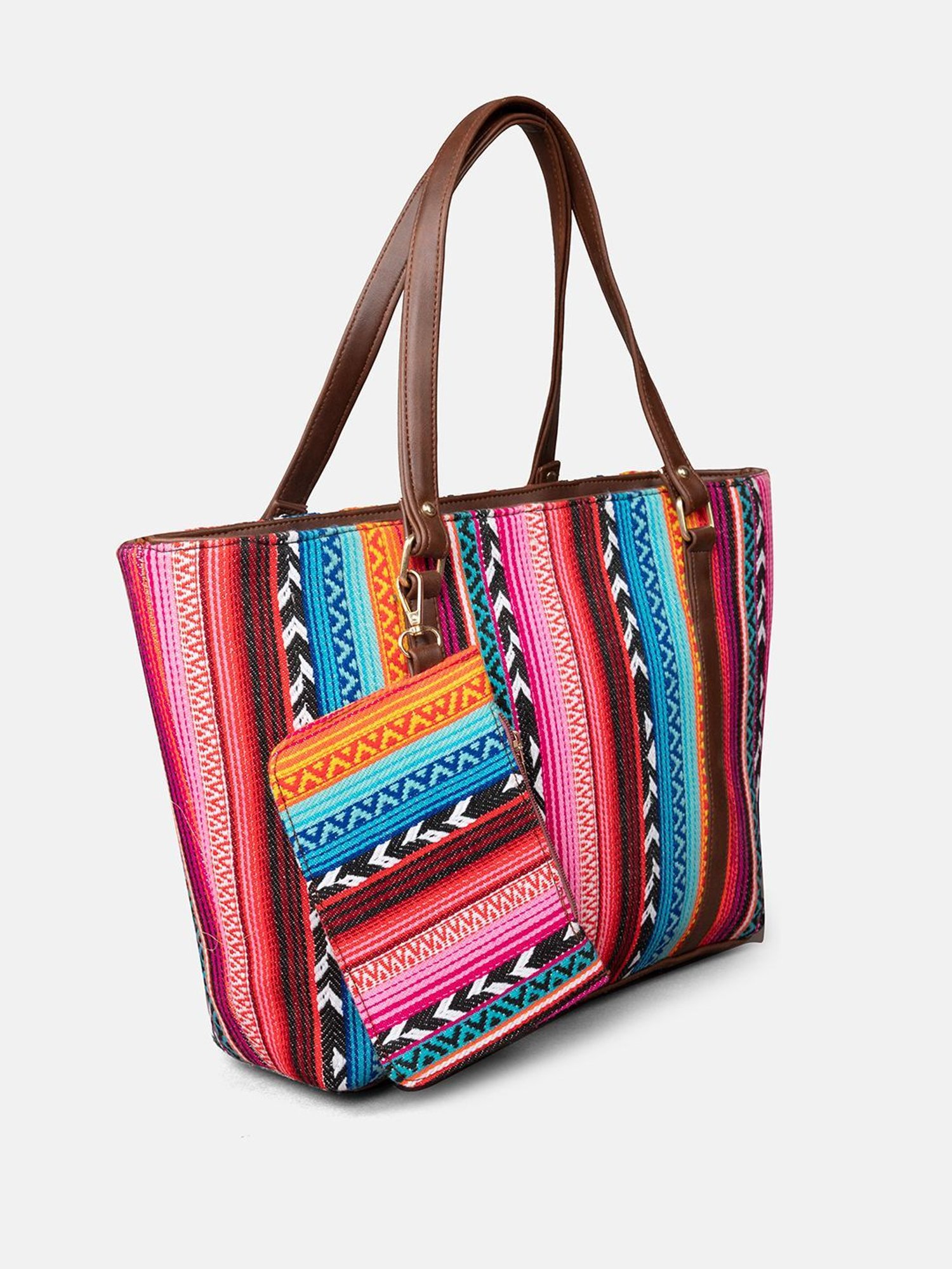 Gaurapakhi Multicolor Printed Large Tote Bag