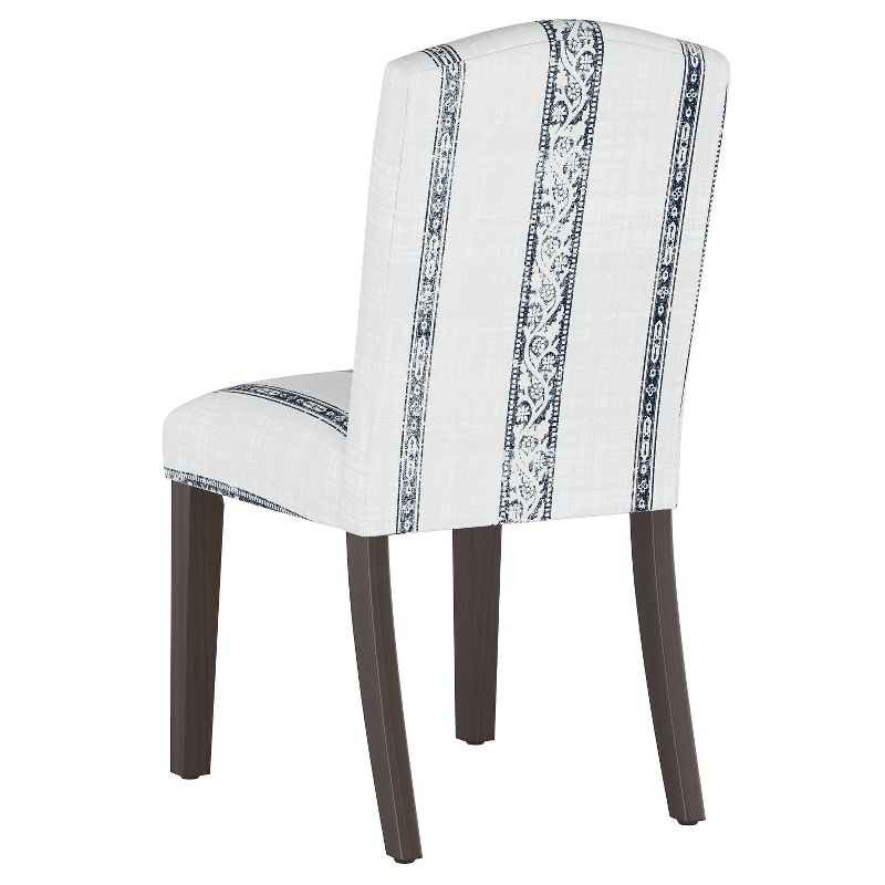 Camel Back Dining Chair Block Print Stripe Light Gray - Skyline Furniture