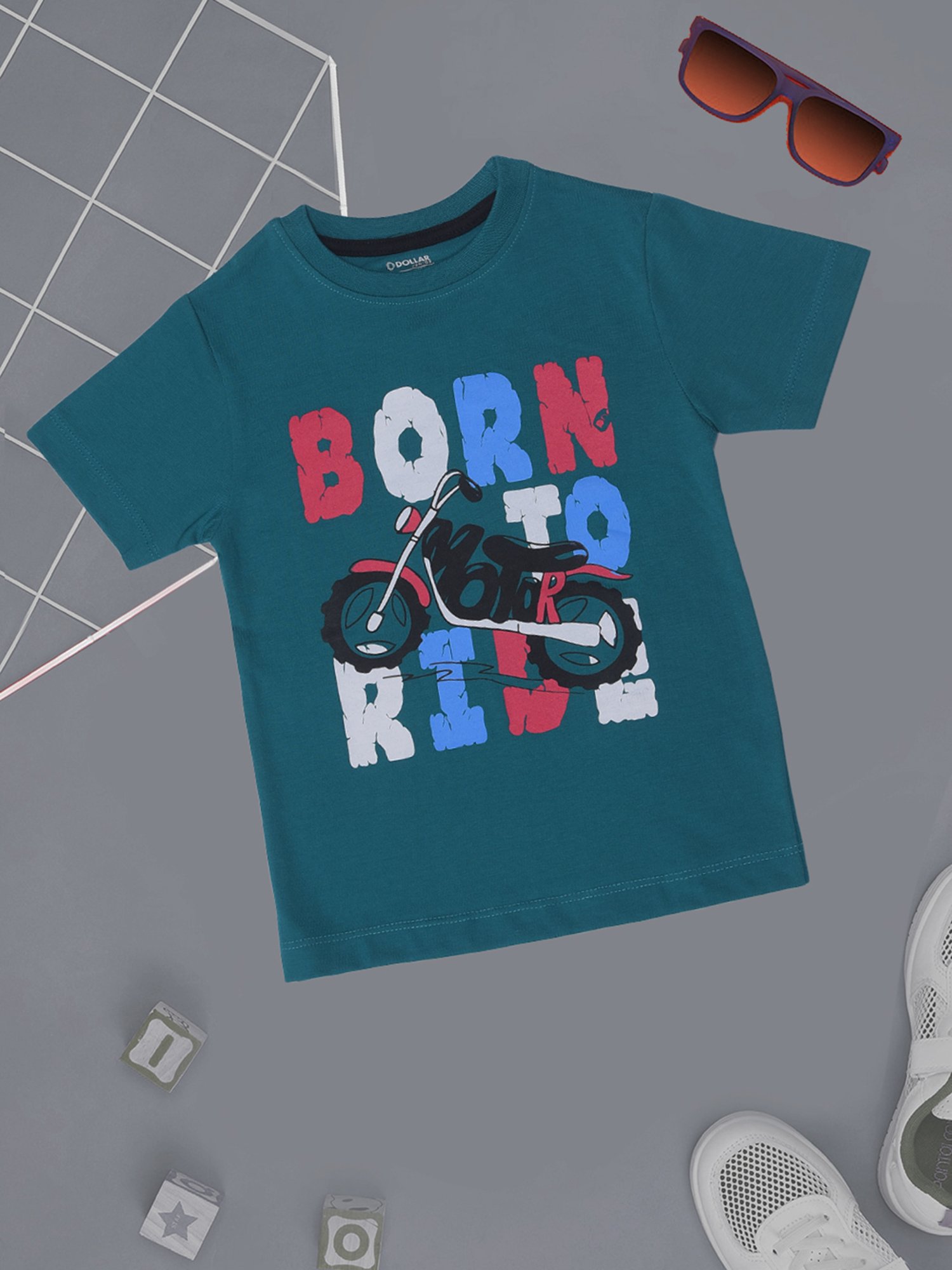 Dollar Boys Teal Printed T-Shirt