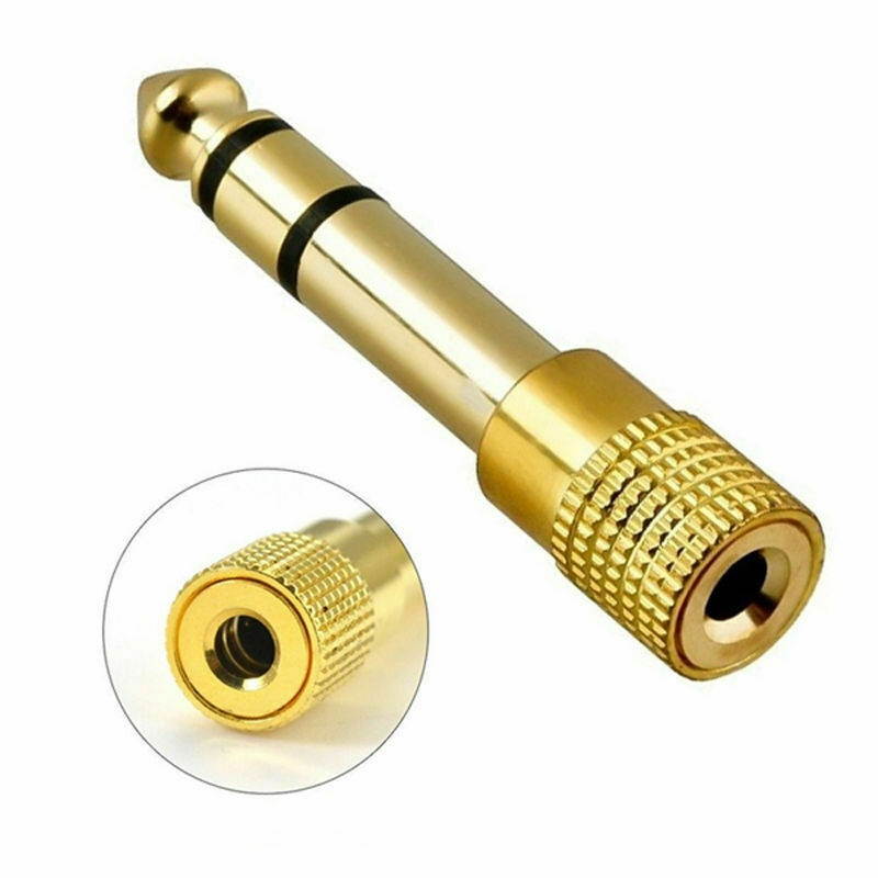 6.35mm 1/4" Male plug to 3.5mm 1/8" Female Jack Stereo Headphone Audio Adapter