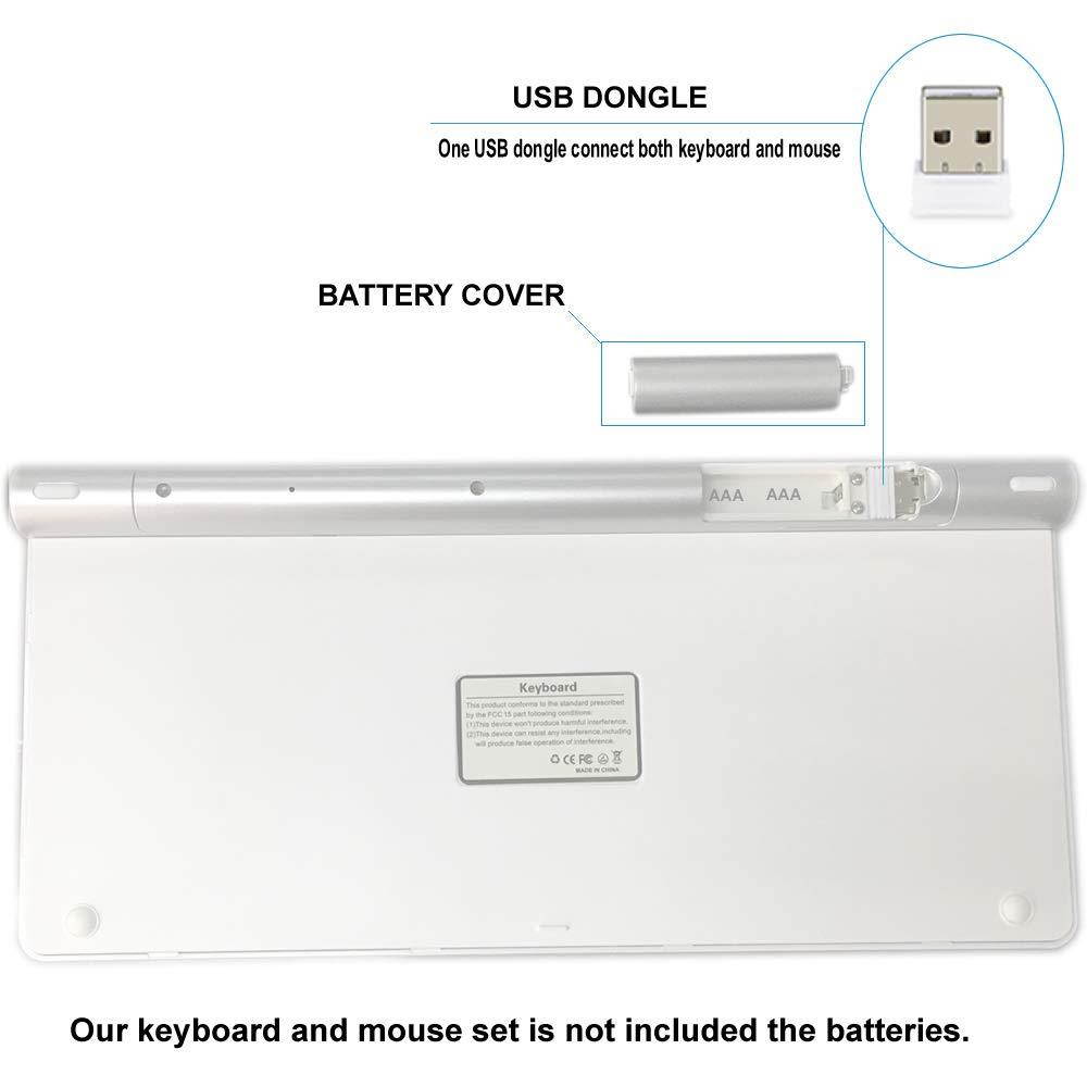 Wireless Keyboard and Mouse Compatible with iMac MacBook Windows Computer and Android Tablets