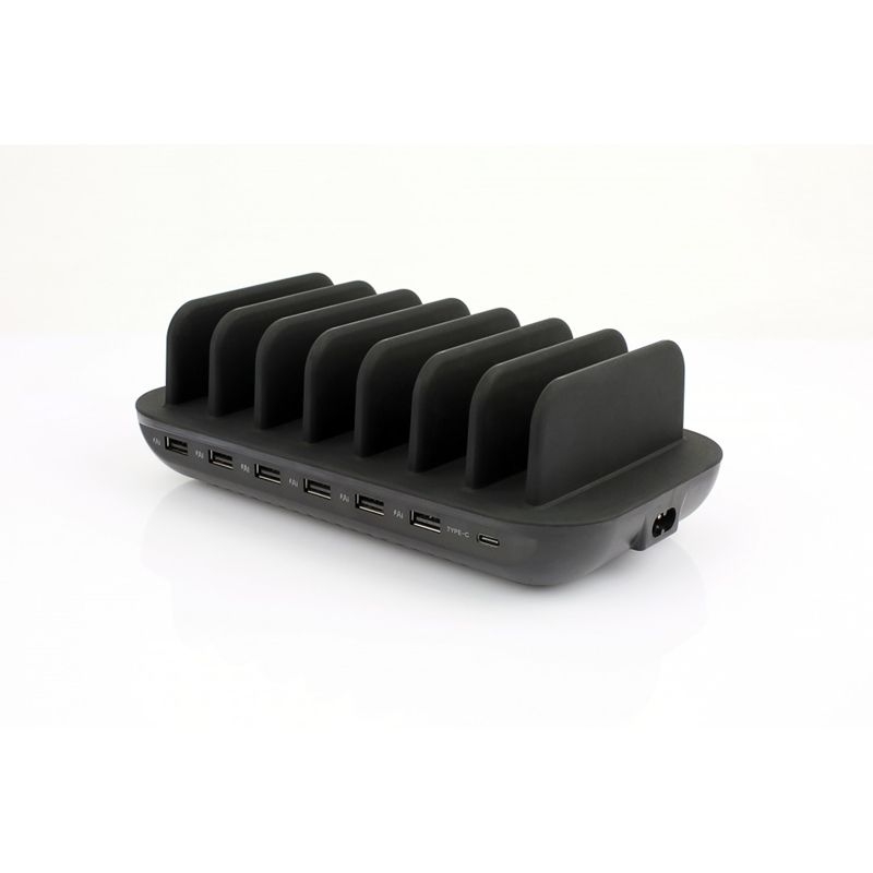NAXA Electronics 7-Port USB Fast Charging Station in Black