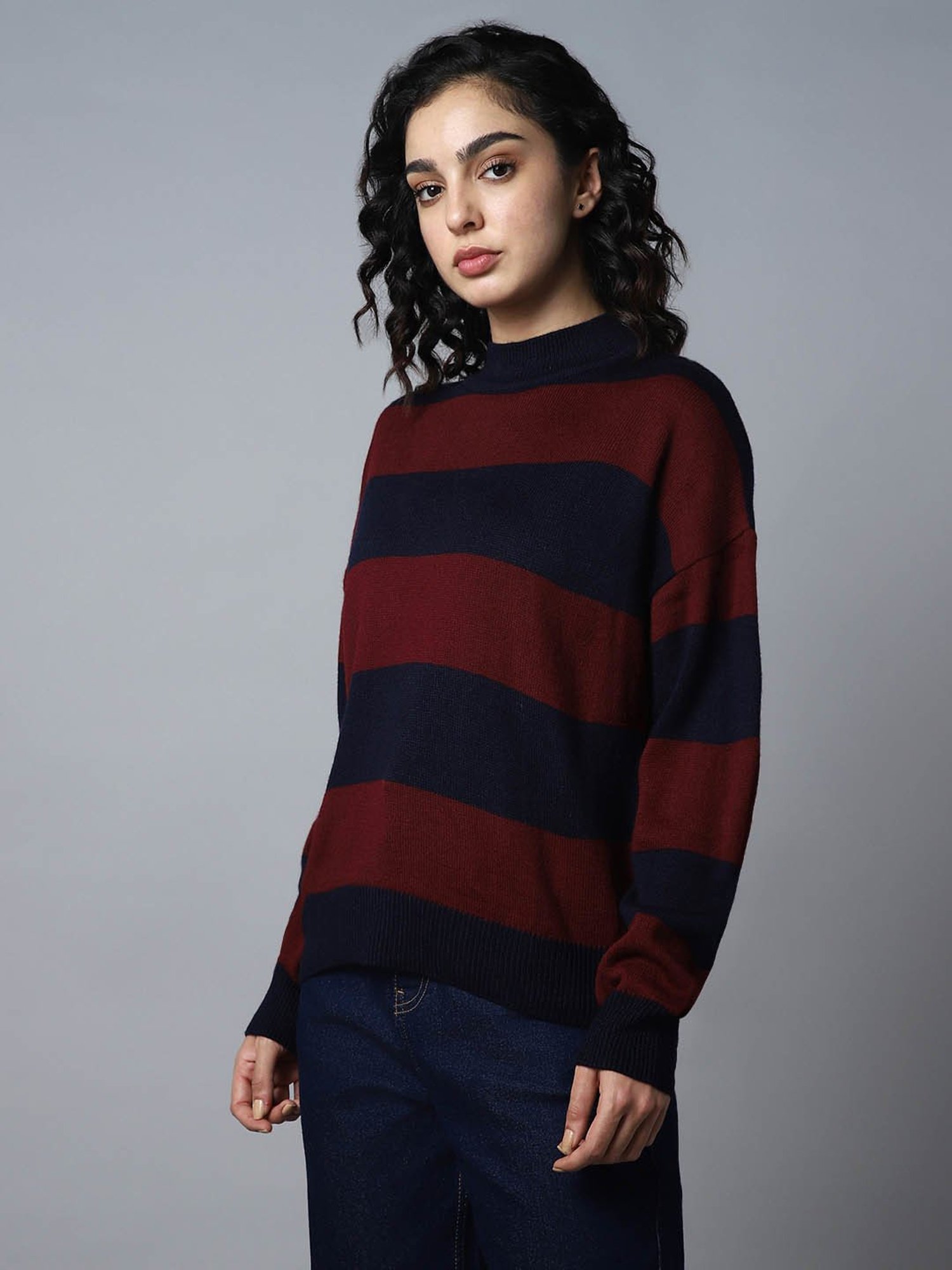High Star Maroon & Navy Sweater