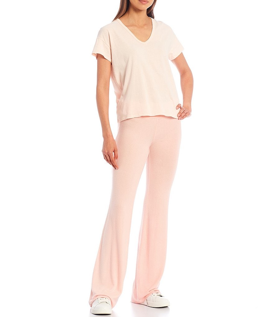 WILDFOX Knit Chrissy V-Neck Short Sleeve Coordinating Tee