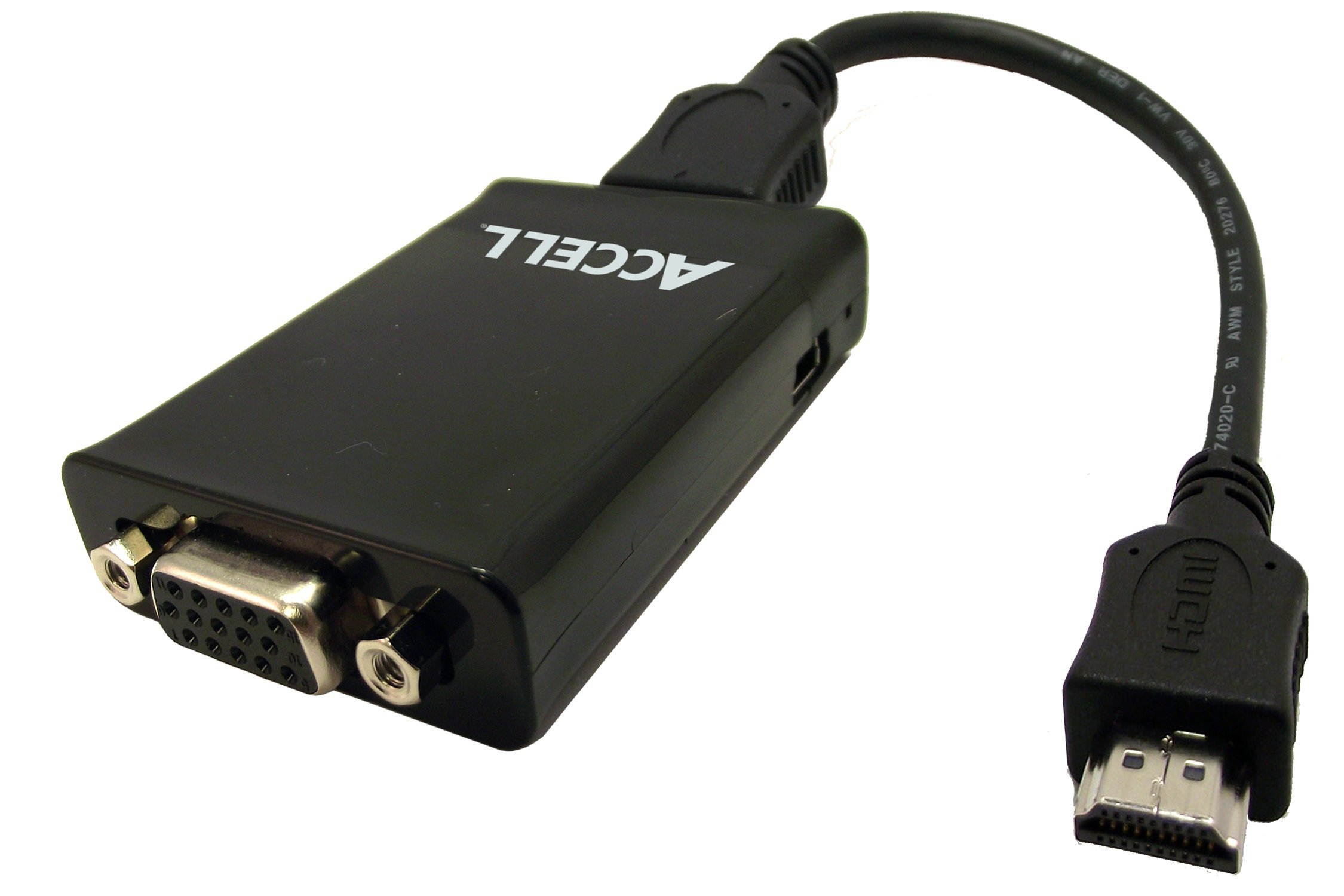 Accell HDMI (Male) to VGA (Female) Adapter - Resolutions up to 1920x1200 (WUXGA) @60Hz