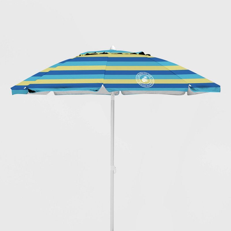 Caribbean Joe Outdoor Beach Stick Umbrella - Blue/ Yellow