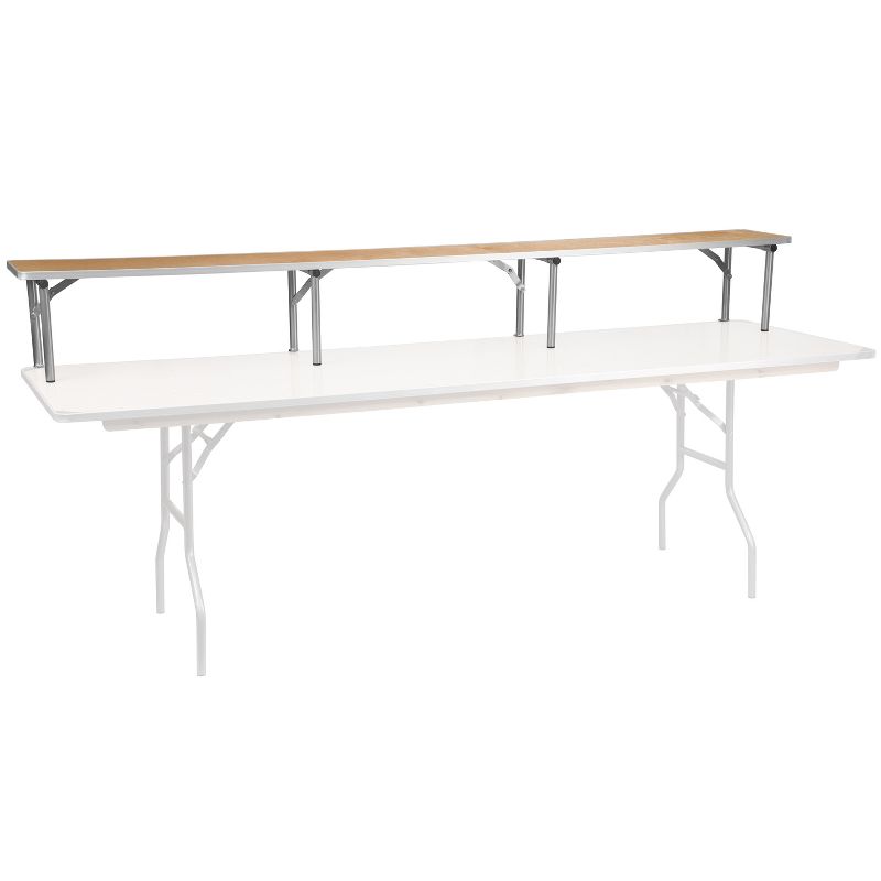 Emma and Oliver 72" x 12" x 12" Birchwood Bar Top Riser with Silver Legs