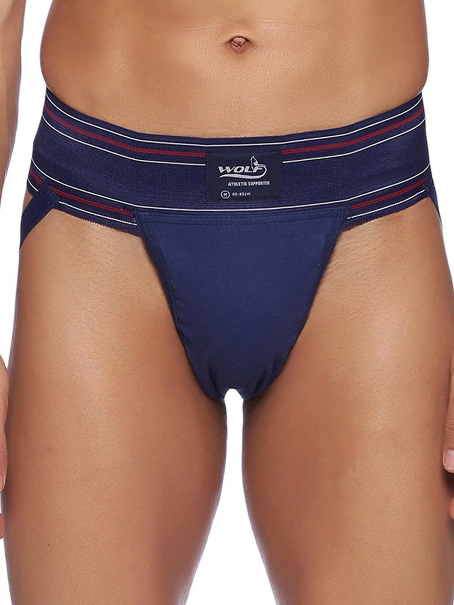 Omtex Men's Athletic Wolf Cotton Supporter Jockstraps (Navy) Size - XL