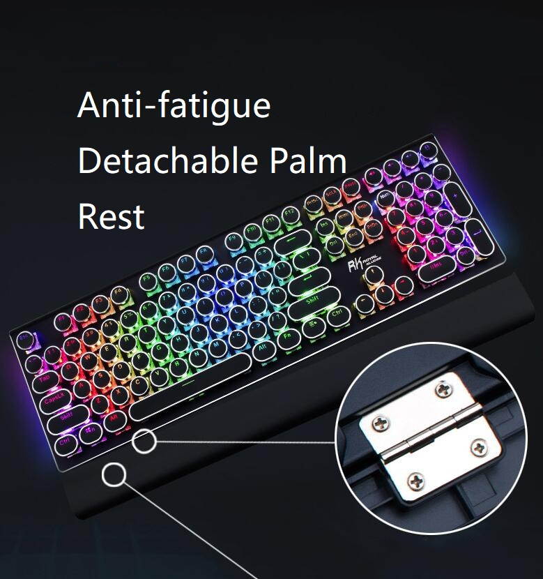 Royal Kludge RKS108 Retro Punk Version RGB Backlit USB Wired Mechanical Gaming Keyboard, N-key Rollover