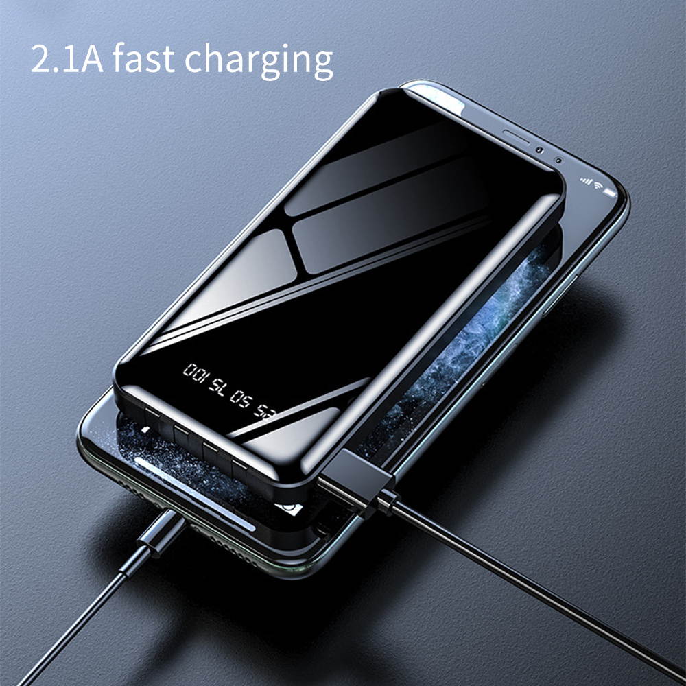 20000mAh Power Bank With 4 Self-Contained Cables for Fast Charging of Mobile Phone - Powerbank