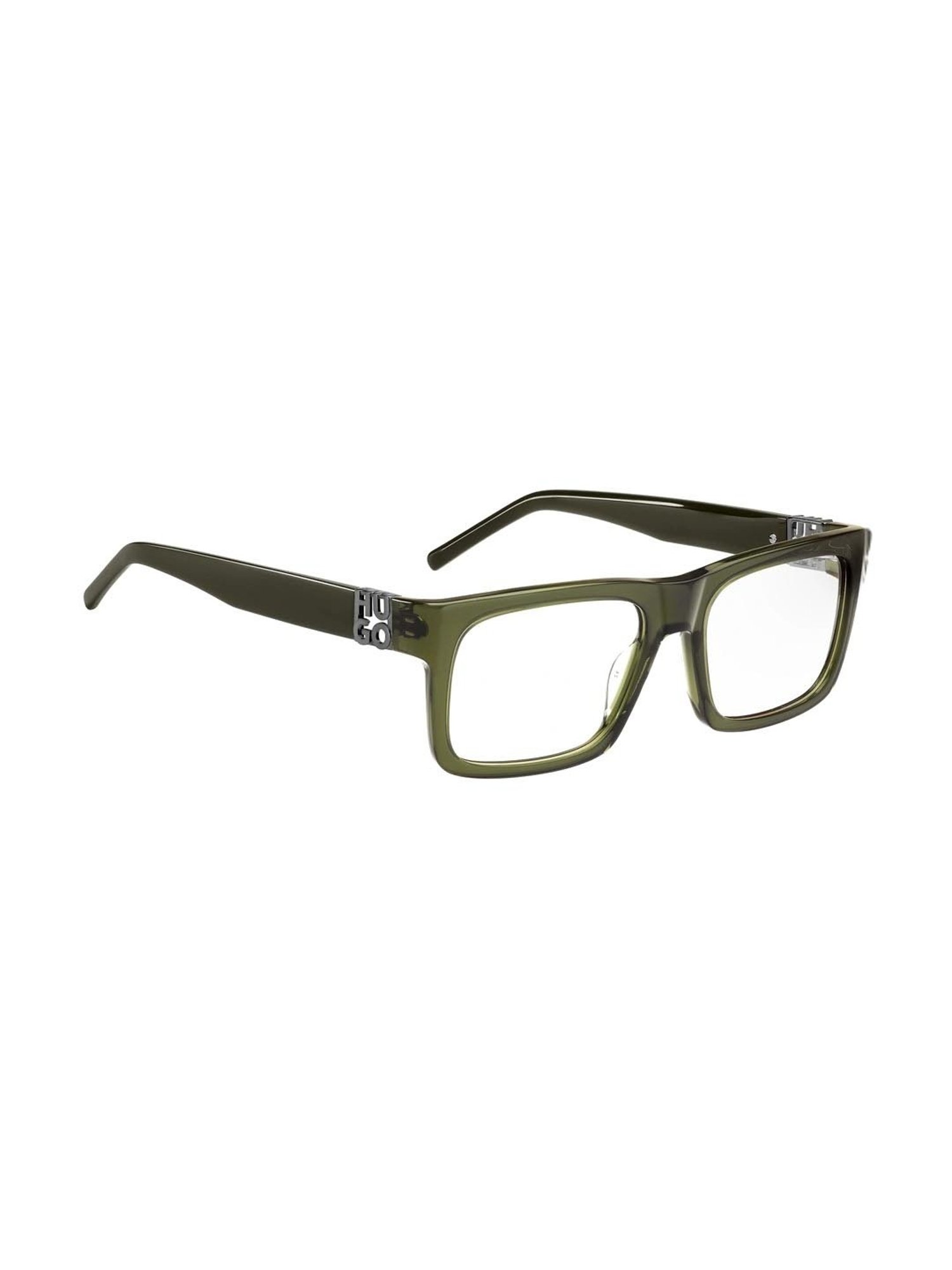 HUGO Green Rectangular Eye Frames for Men