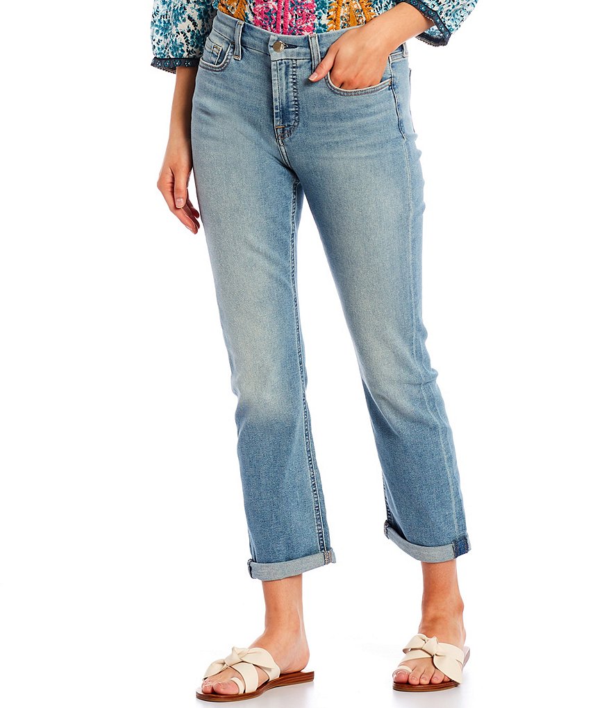 JEN7 by 7 for All Mankind Slim Boyfriend Stretch Denim Roll Cuff Jeans