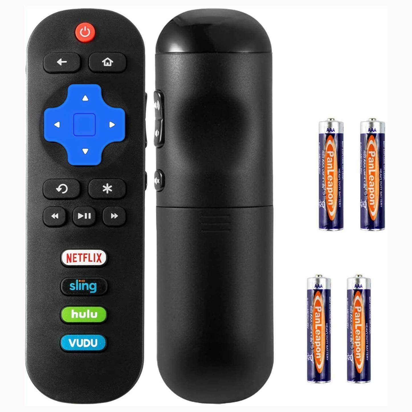 Bedycoon Pack of 2 Remote Control Compatible with TCL Roku TV Smart TV RC280 55UP120 55us57 55S401 32S3850 40FS3800 48FS3700 32S3800 48FS4610R with HULU VUDU Key 2017 2018 TCL tv roku,and Batteries