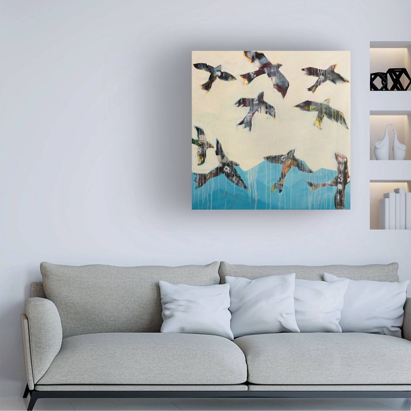 18" x 18" Kellie Day 'Ravens Rising' Unframed Canvas Art - Trademark Fine Art
