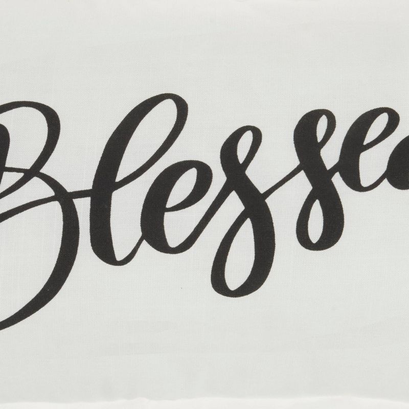 12"x20" 'Blessed' Lumbar Throw Pillow White - Kathy Ireland Home