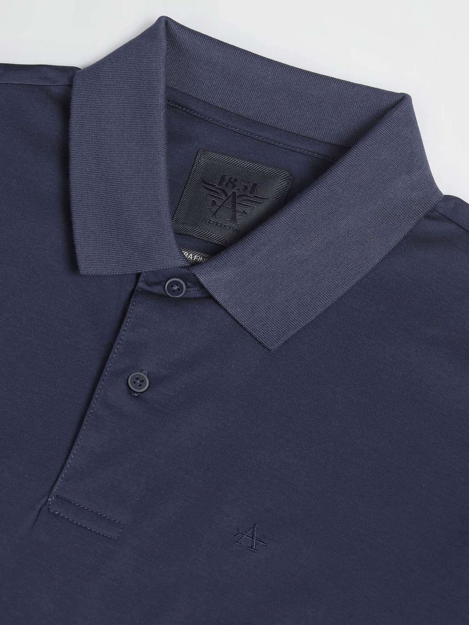 Arrow Blue Cotton Regular Fit Polo T-Shirt